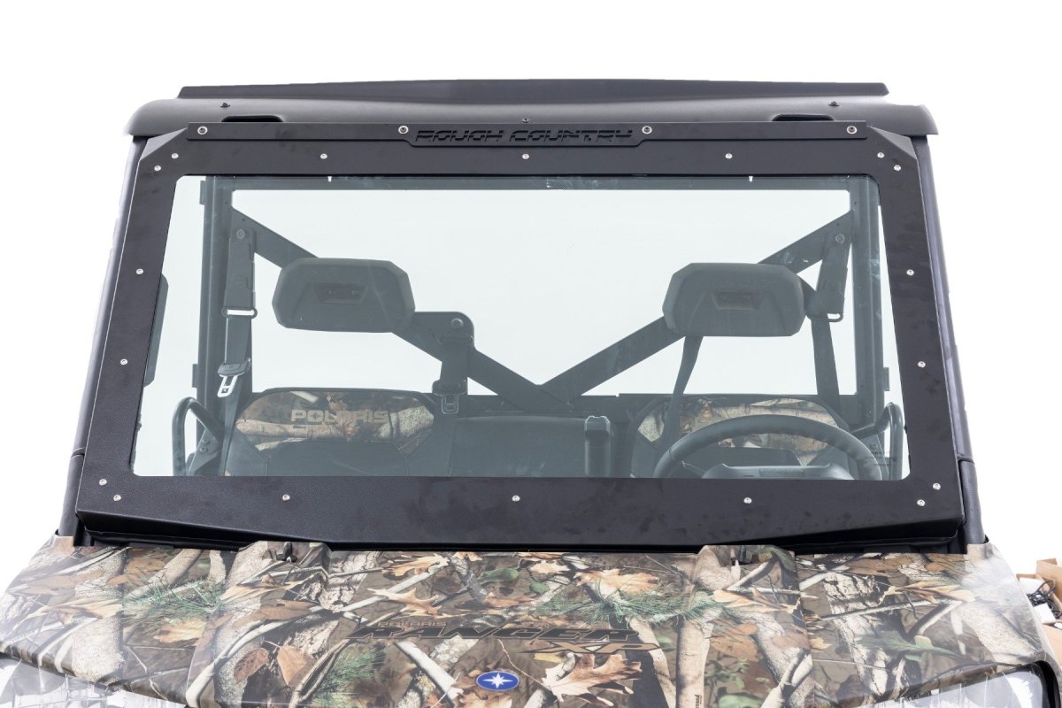 Polaris Ranger Crew XP 1000 NorthStar Ultimate Electric Tilt Windshield - Rough Country - Auto-Tilt Glass - '21-'23